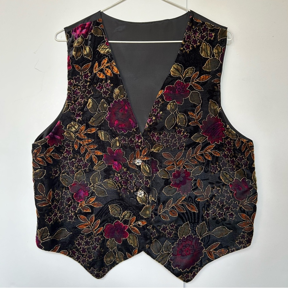 Black Gold Jacquard Velvet Regency Era Bridgerton Style Steampunk Button Vest